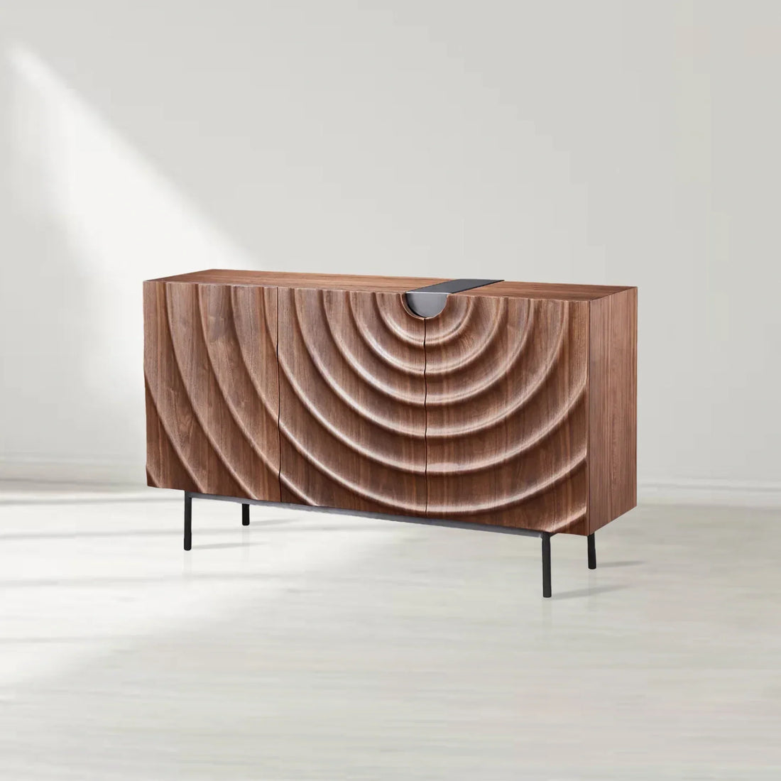 Lunara 3-Door Ripple Sideboard Modern Scandinavian Buffet Cabinets