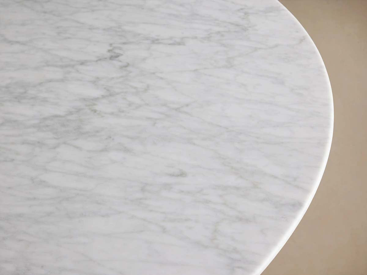 Saint Germain Round Marble Stone Dining Table With Clement Base