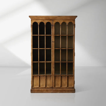 Merritt Solid Pine Tall Display Cabinet with Living Rooms Dining Areas Entryways