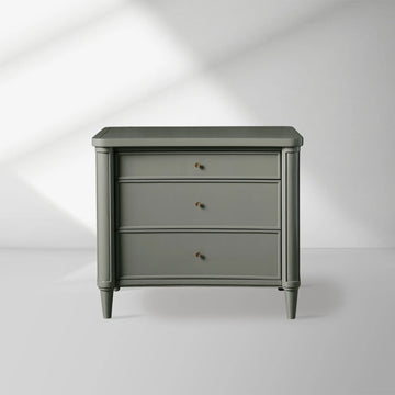 Henley Nightstand Solid Mahogany Nightside Tables With Three Drawers