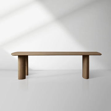 Theo Curved Dining Table Solid Oak Design with Sculptural Base