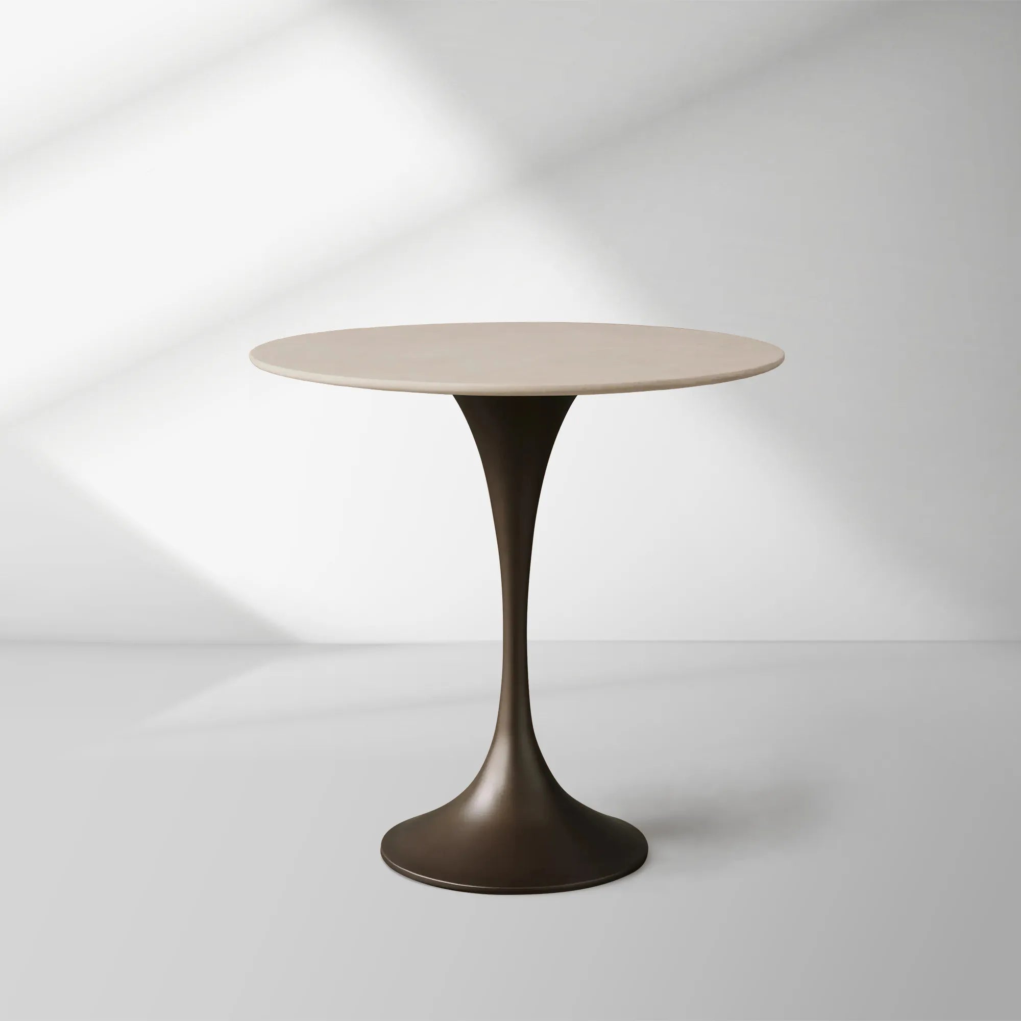 Saint Germain Tavern Small Dining Table Marble Top with Steel Base