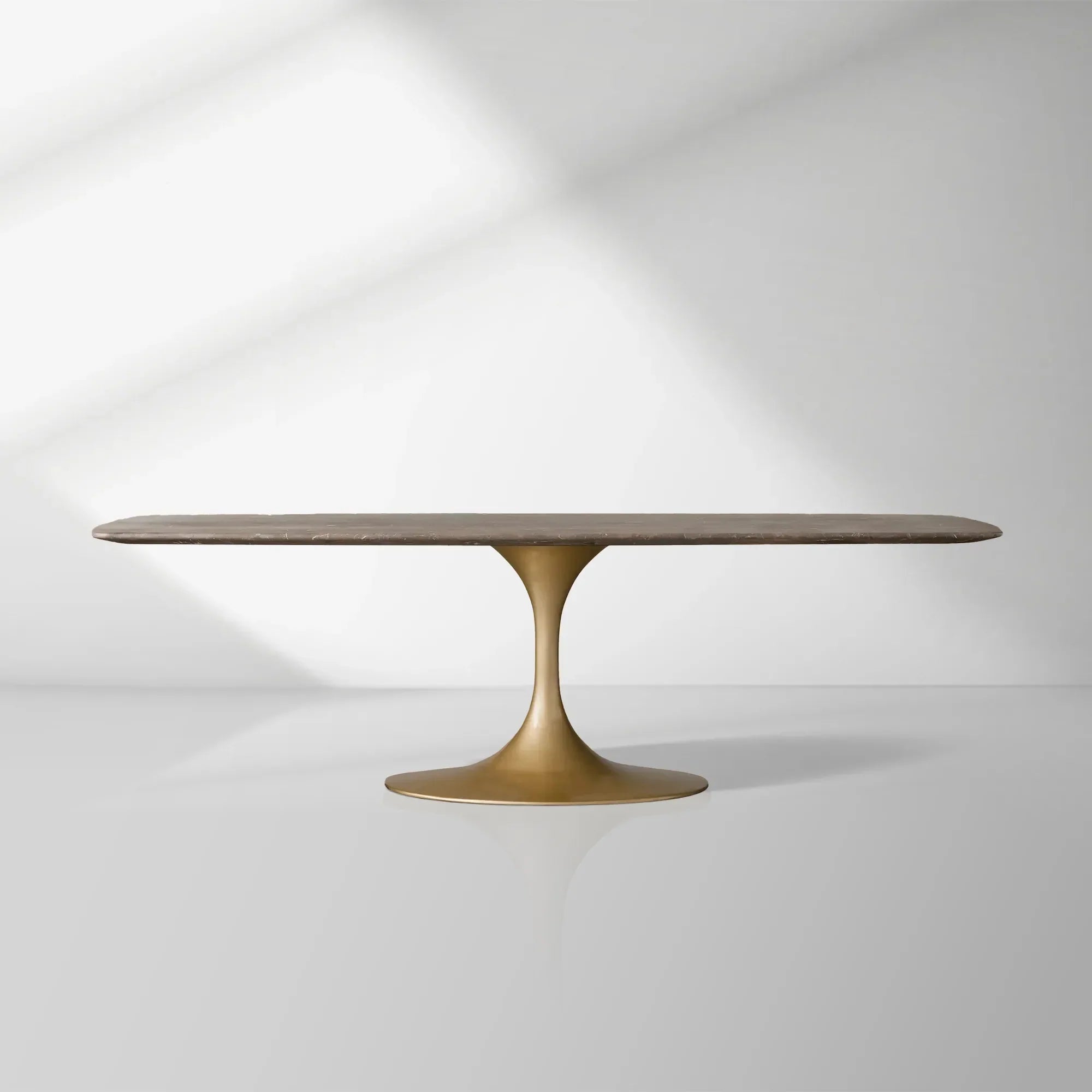 Aero Marble Stone Top Dining Table With Launette Steel Base Luxury Tulip Dining Table