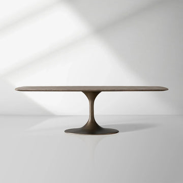 Aero Marble Stone Top Dining Table With Launette Steel Base Luxury Tulip Dining Table