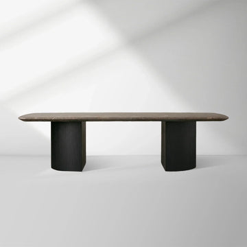San Germani 72" Stone Coffee Table with Dauphine Metal Base