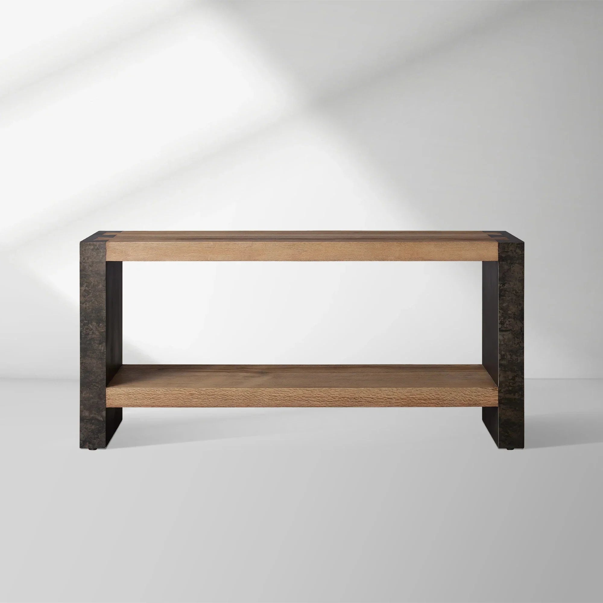 Telluride Entryway Console Table Reclaimed Oak Hallway Entrance Table With Steel Base