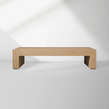 Sullivan Wood Waterfall Coffee Table Rectangle Rural Cocktail Table Oak Wood Center Tea Table