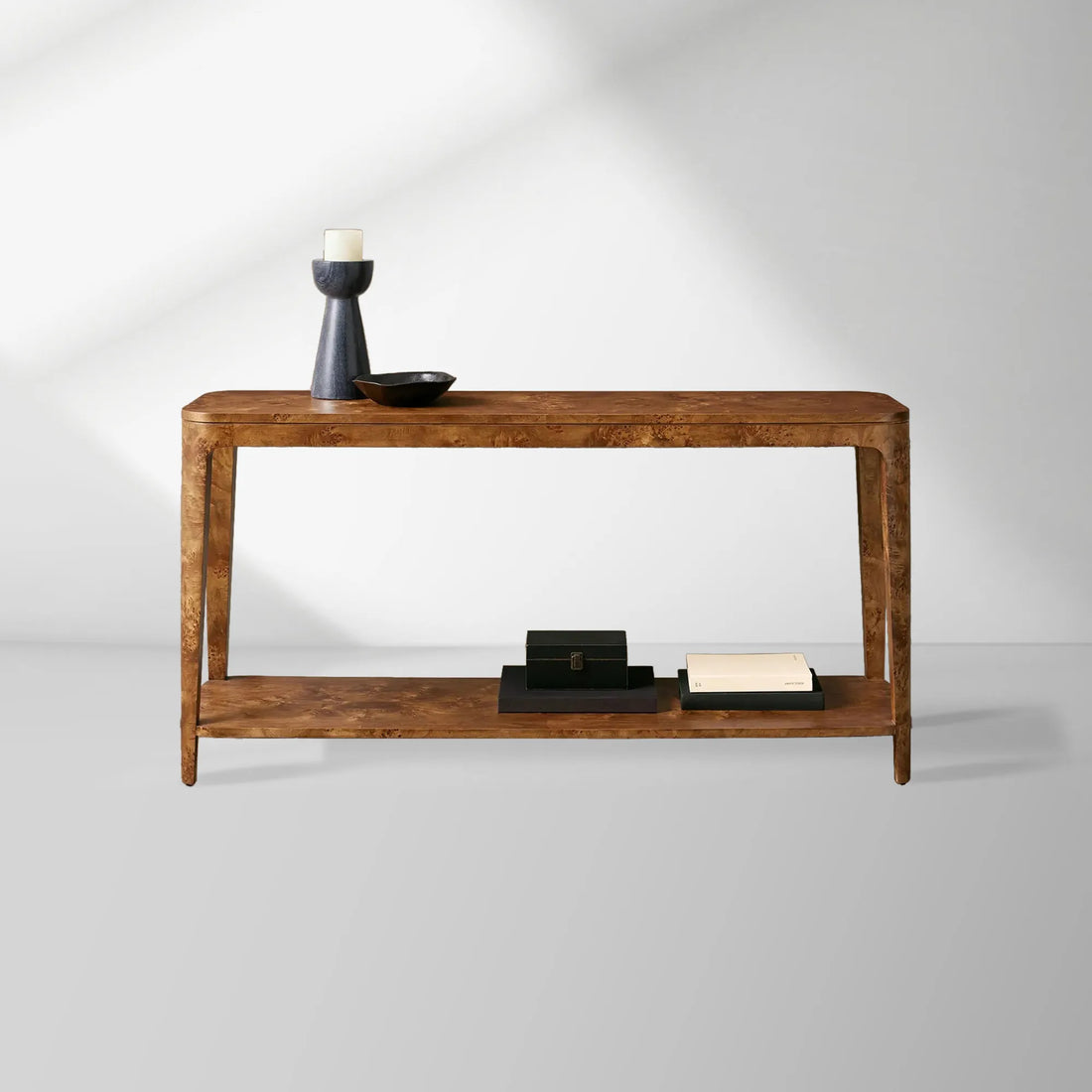 Mogadore Mappa Burl Entryway Console Table Poplar Wood Hallway Entrance Table