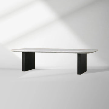 Saint Germain Marble Top Coffee Table Living Room Cocktail Table Clement Wood Base Center Tea Table