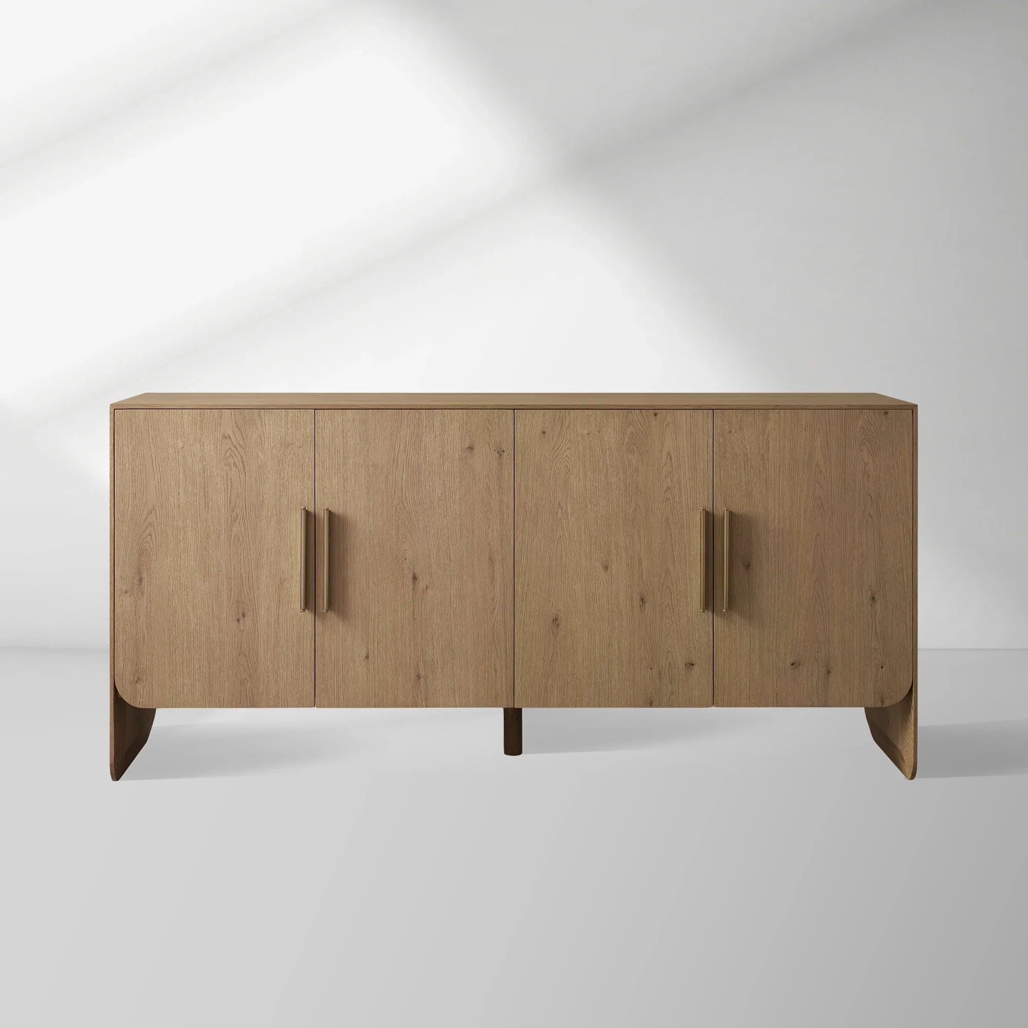 Felton Media Console Oak TV Stand Side Cabinet Television Storage Unit Wood Sideboard