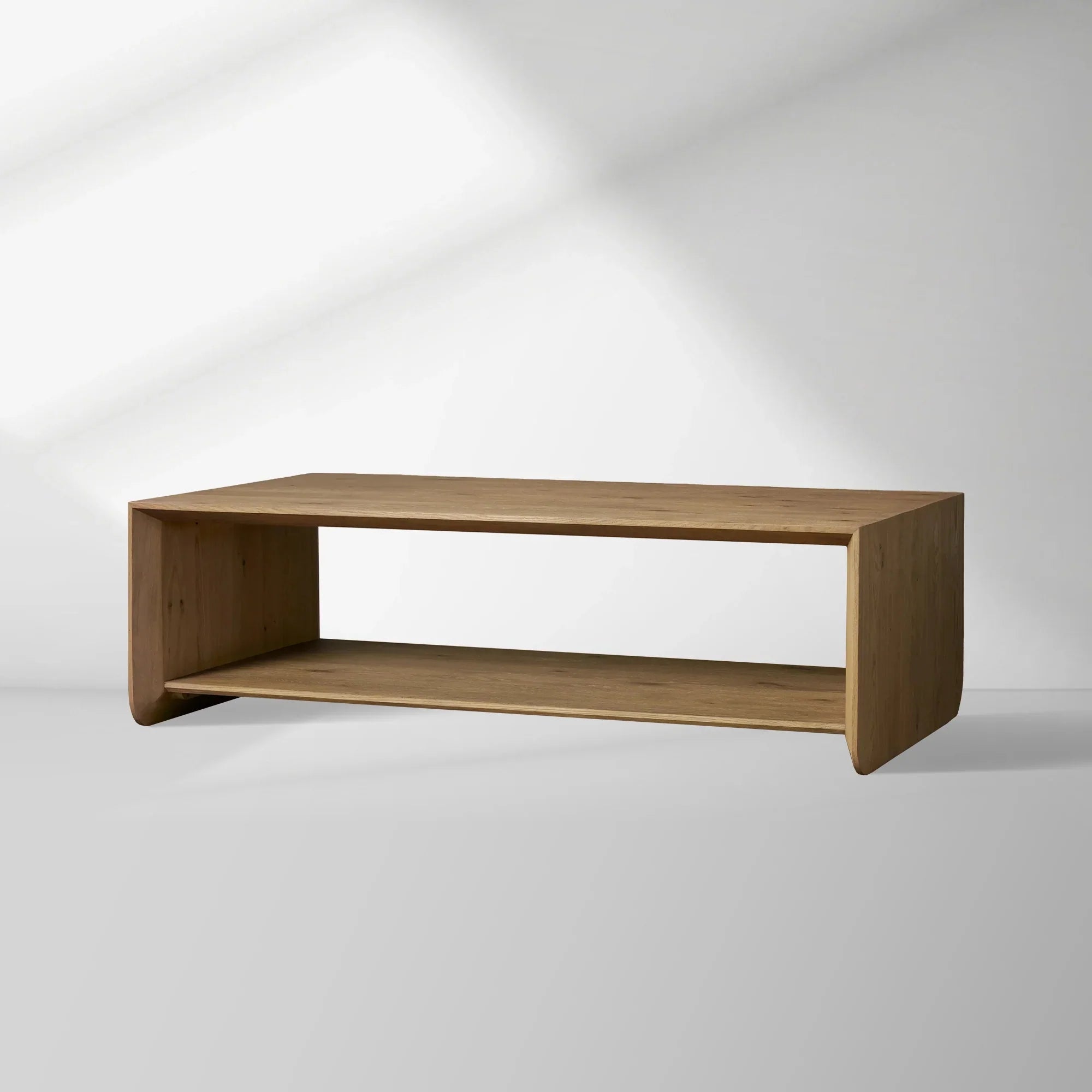 Felton Minimalist Coffee Table Oak Cocktail Table Rural Living Room  Wood Center Tea Table