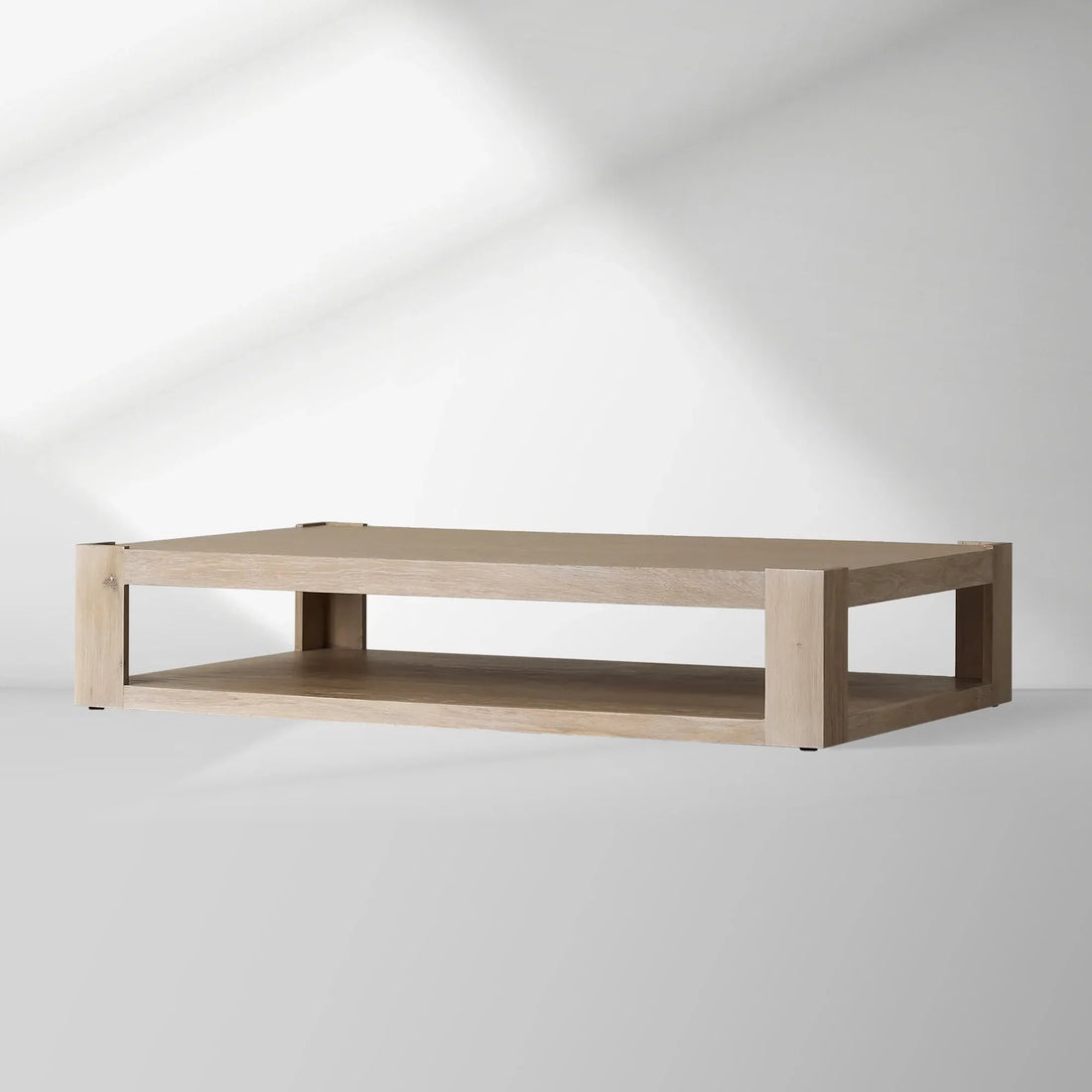 Devon Parson-Style Coffee Table Natural Oak Wood Living Room Center Tea Table Rectangular Cocktail Table