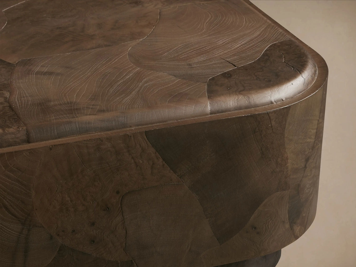 Pola Wood Plinth Coffee Table Wabi-Sabi Living Room Center Tea Table
