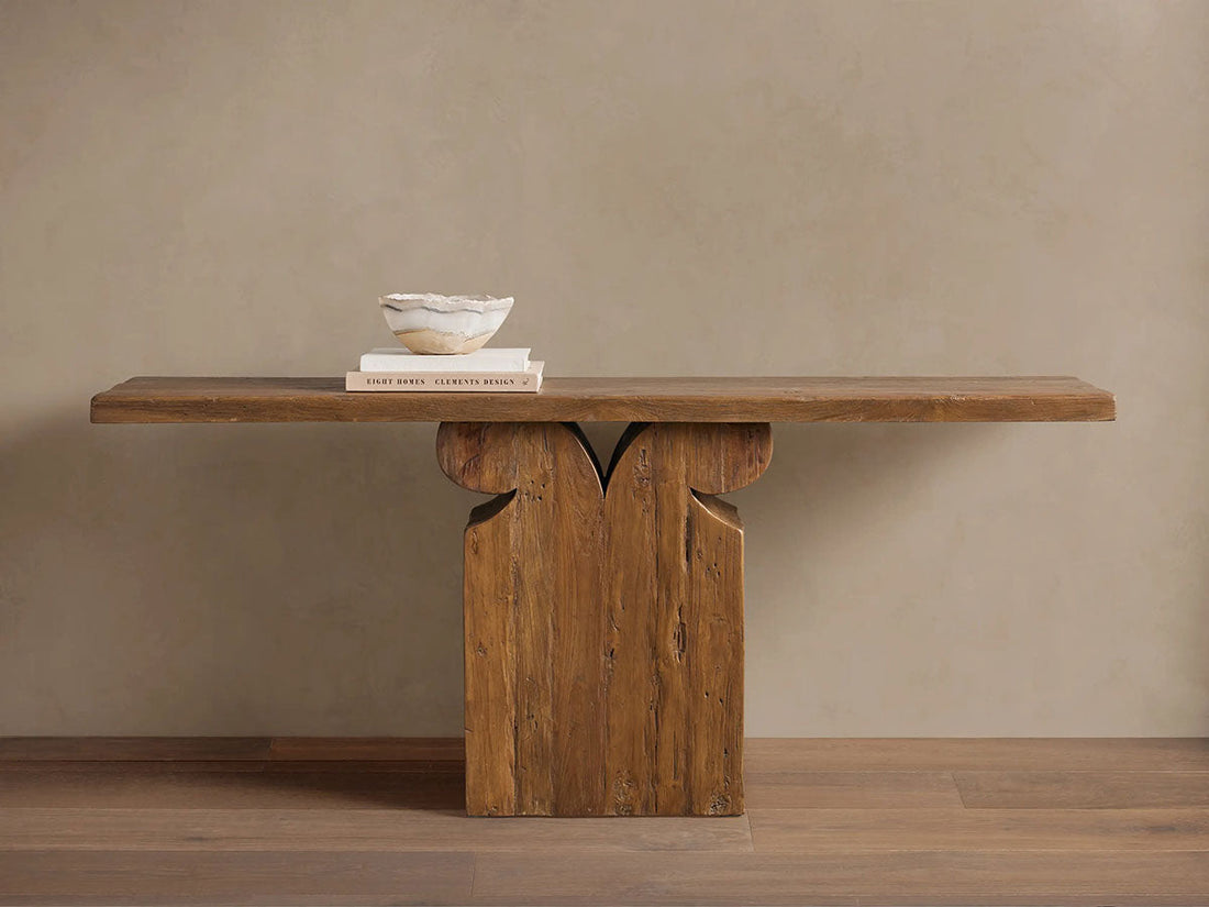 Dumai Reclaimed Teak Hallway Console Entrance Table Wood Country Entryway Table