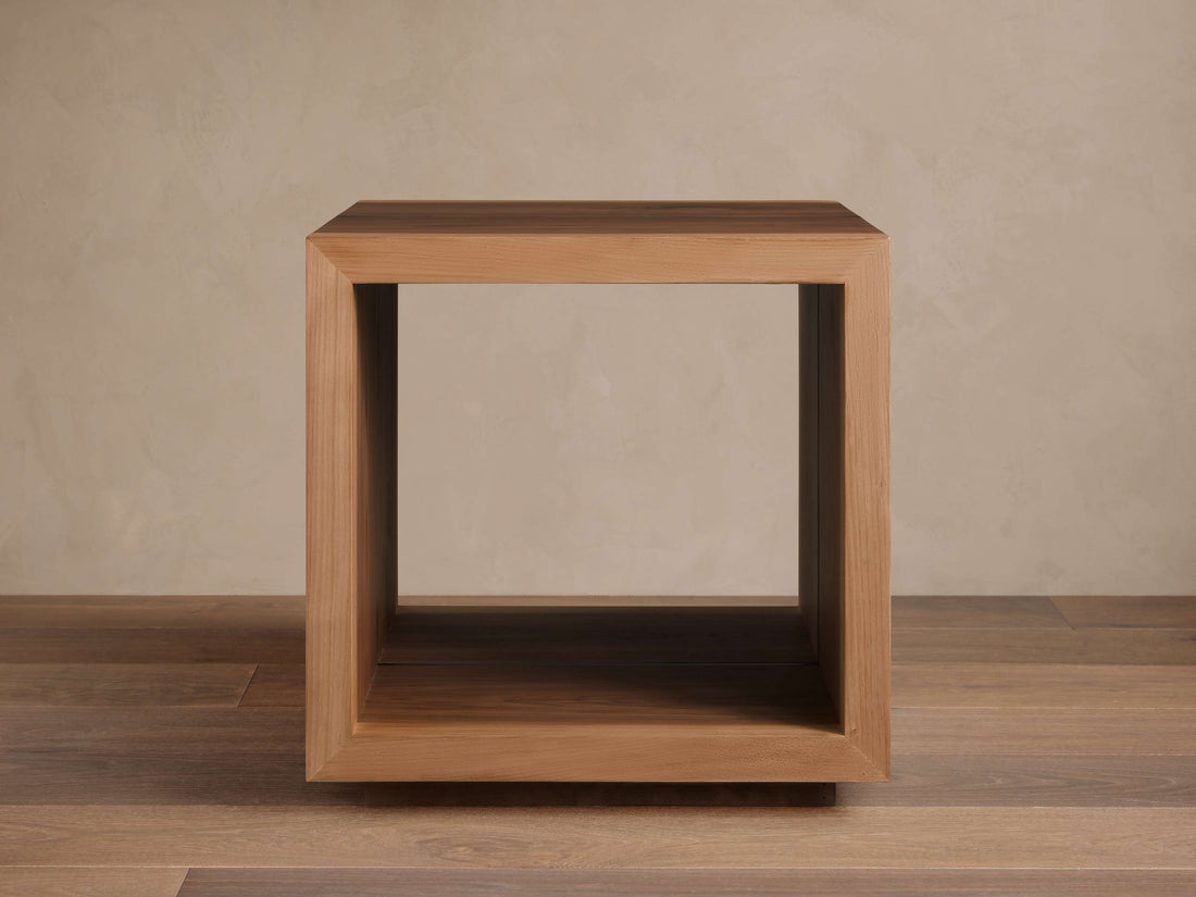 Mihaela Solid Wood End Table Square Accent Sofa Side Table