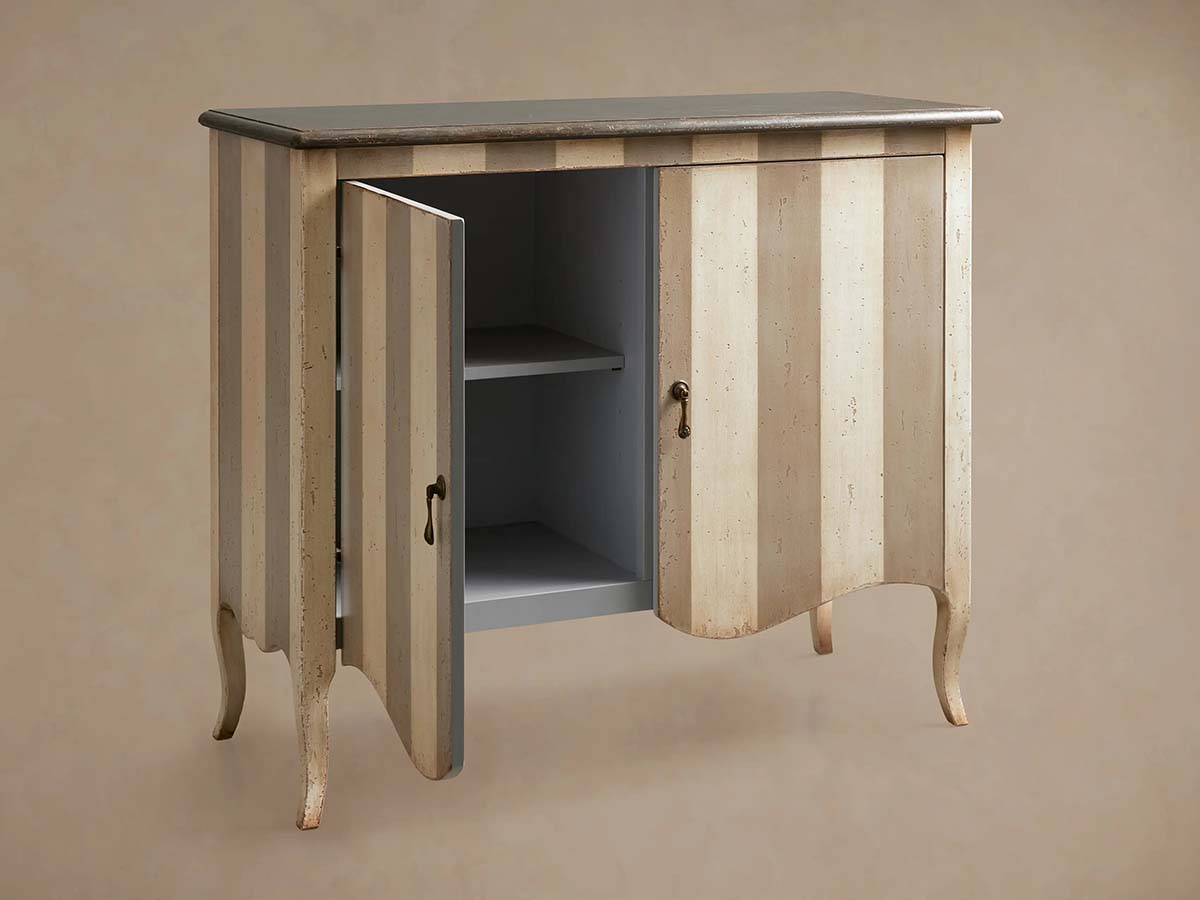 Orabela Amalfi Hand-Painted Sideboard Vintage Distressed Wood Buffet Storage Cabinet