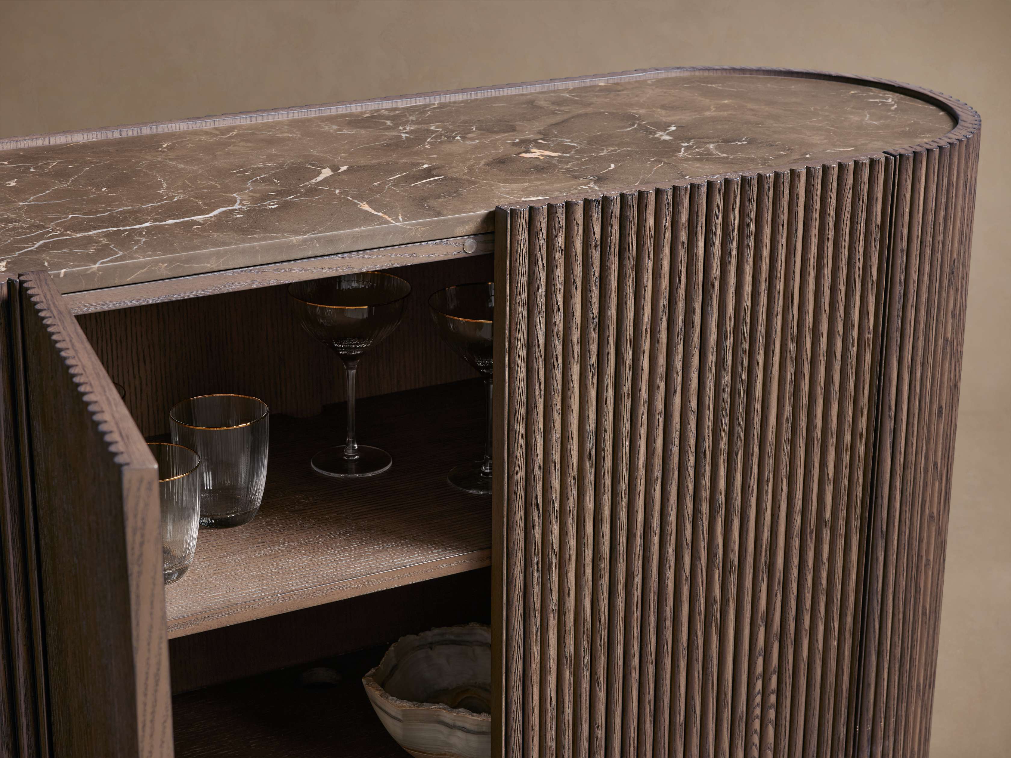 Flore Stone Top Buffet Sideboard Marble Entryways Cabinet