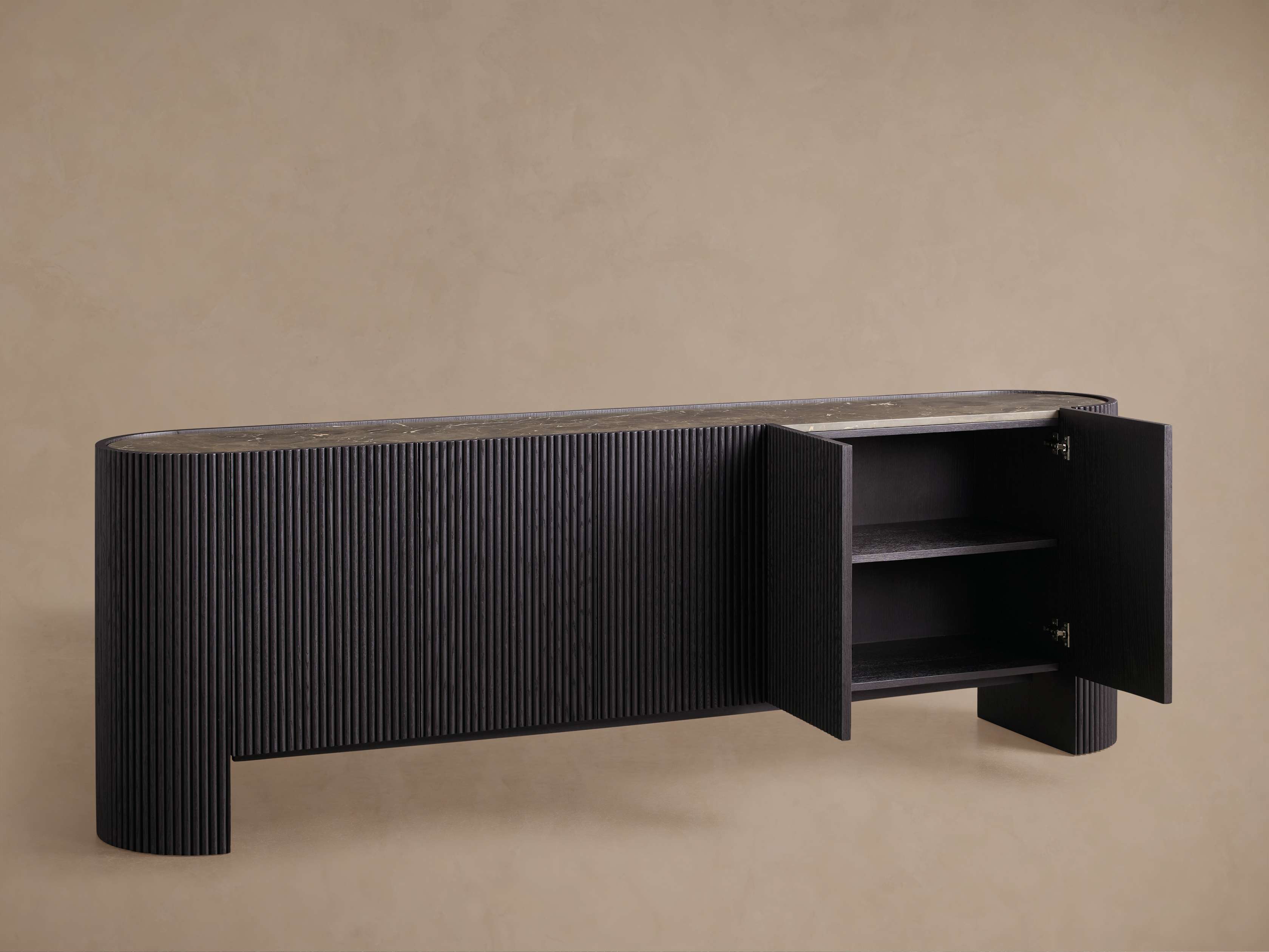 Flore Stone Top Buffet Sideboard Marble Entryways Cabinet