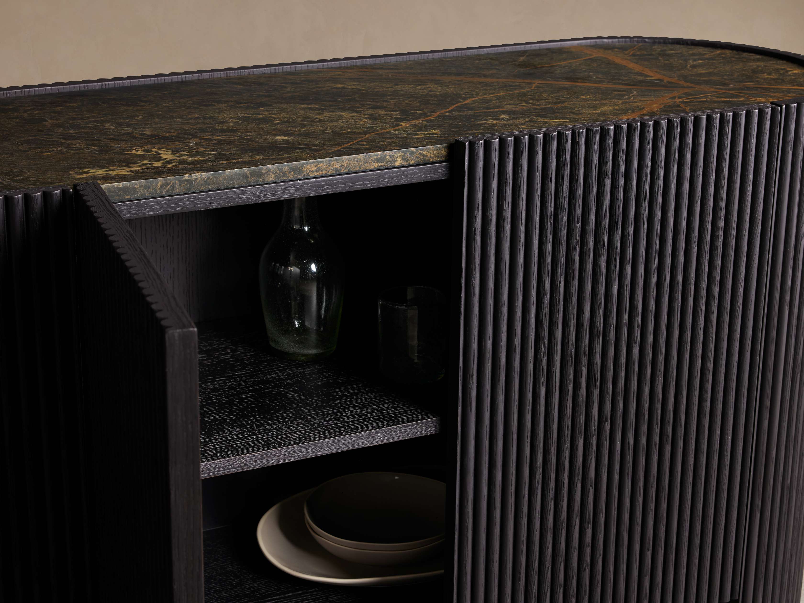 Flore Stone Top Buffet Sideboard Marble Entryways Cabinet