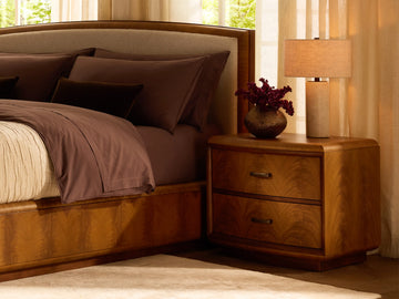 Palma Wood Nightstand Bedroom Side Table with 2 Drawers