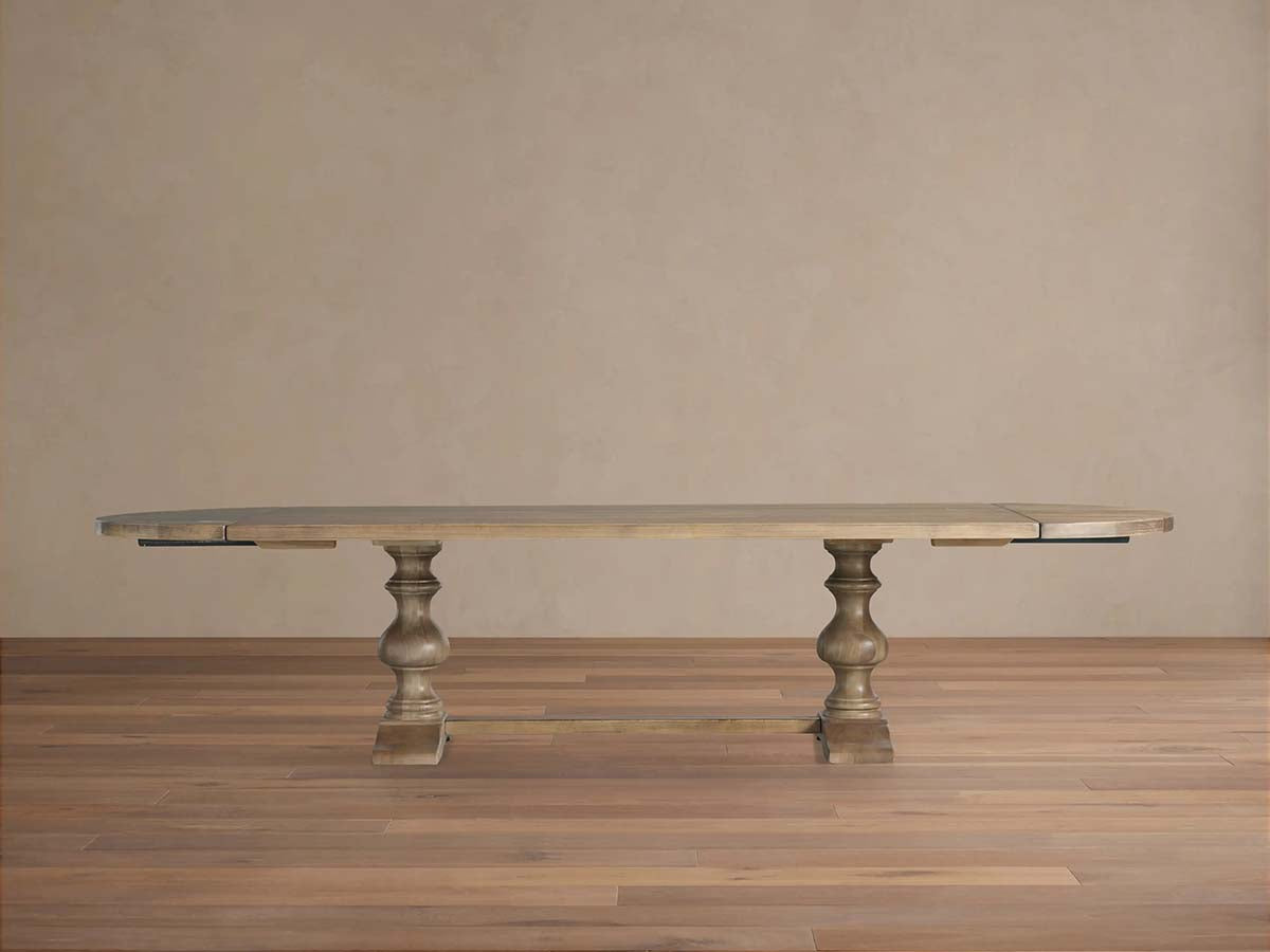 Tuscany Wood Extension Dining Table Oval Poplar Dining Table
