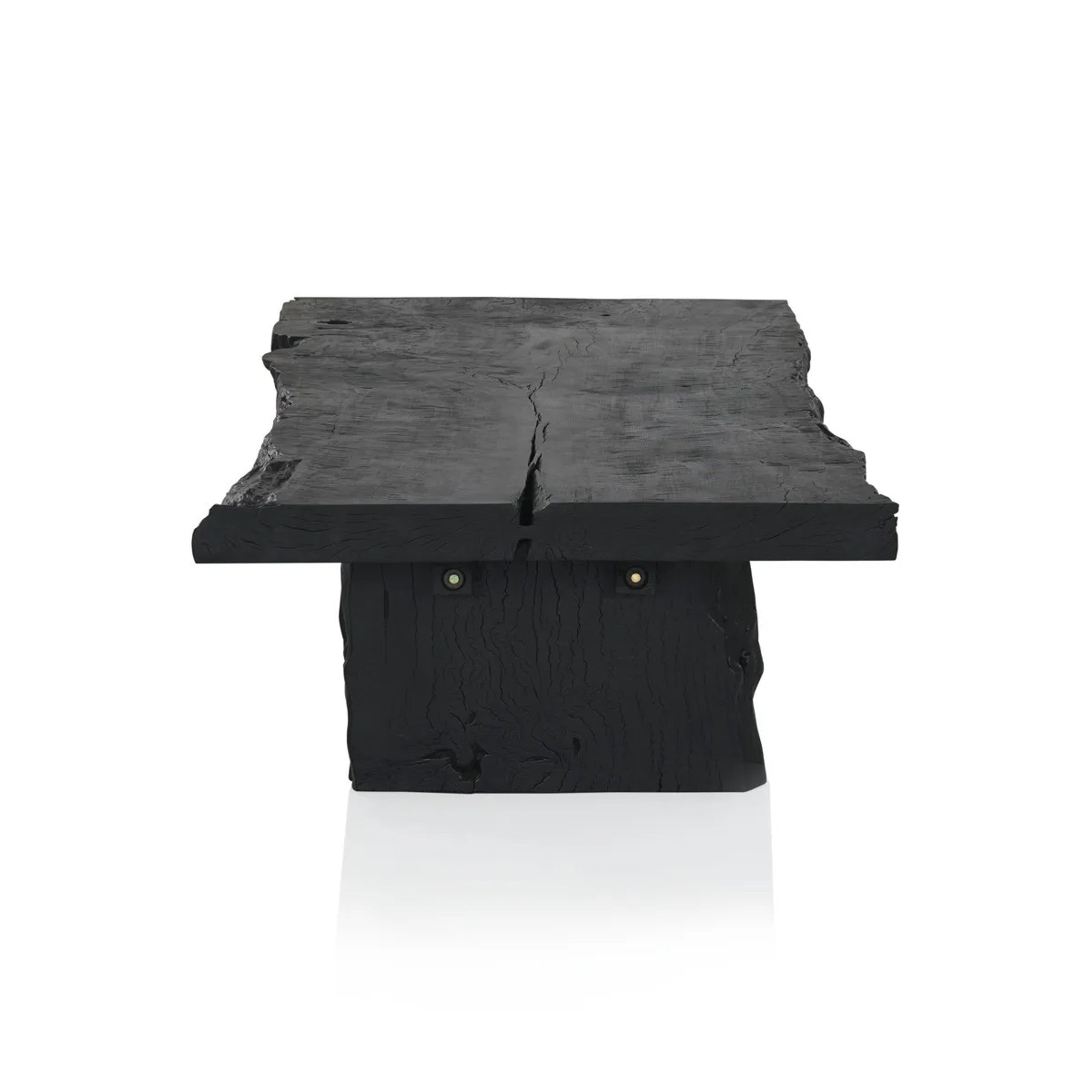 Nobu Wood Rectangular Coffee Table Sofa Center Tea Table Burnt Noir Finish