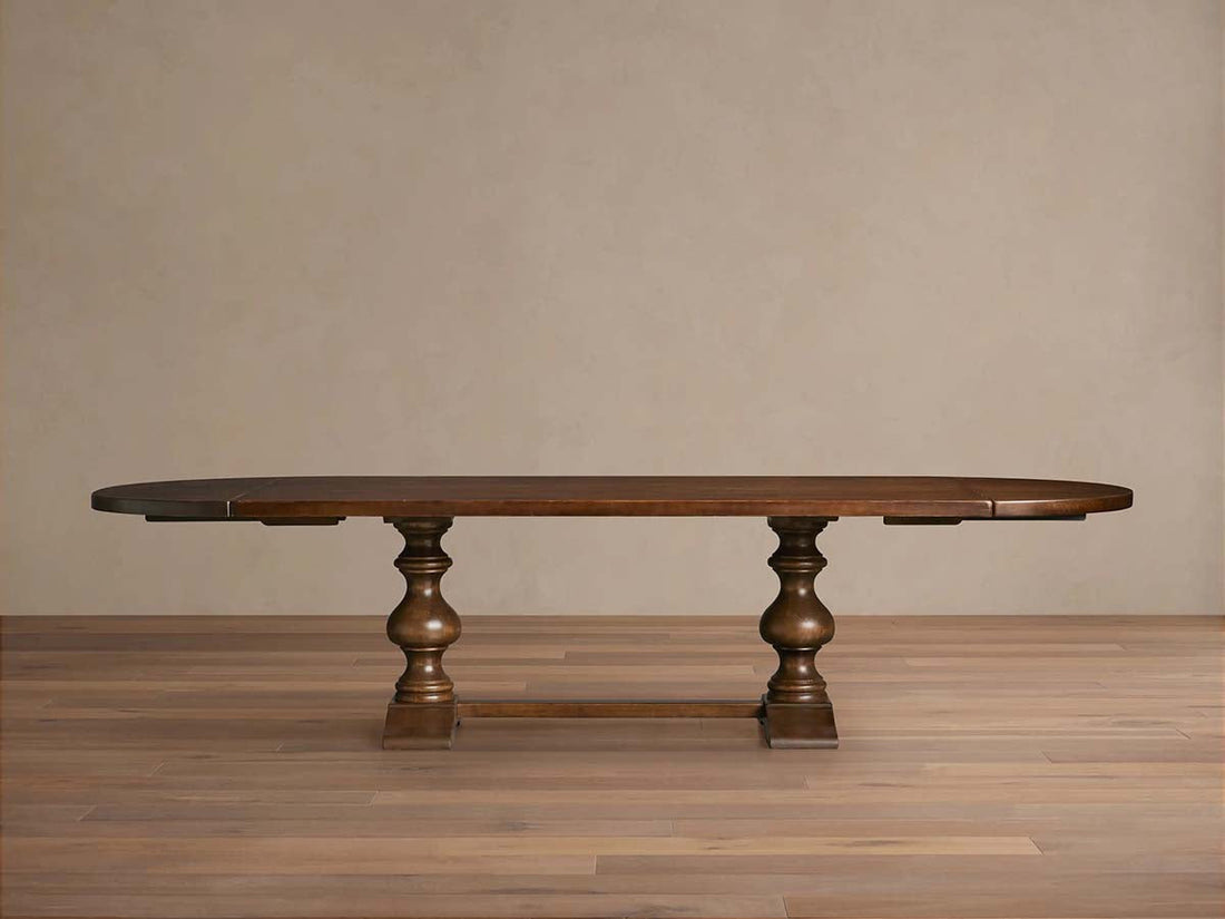 Tuscany Wood Extension Dining Table Oval Poplar Dining Table