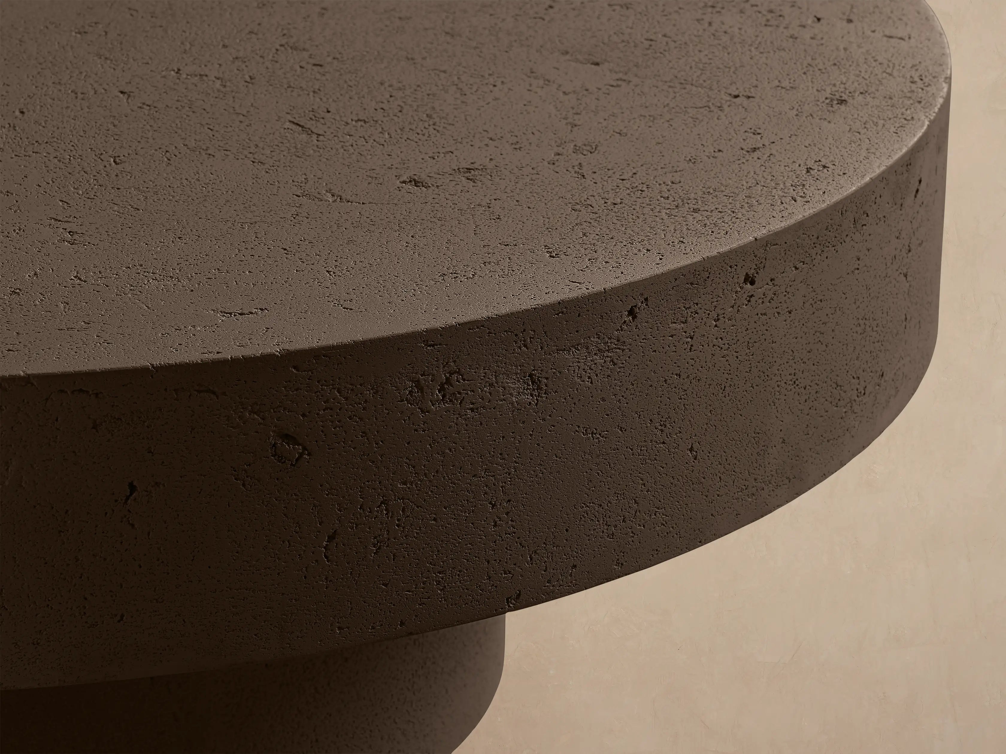 Azores Round Concrete Outdoor Coffee Table for Patio and Terrace Spaces
