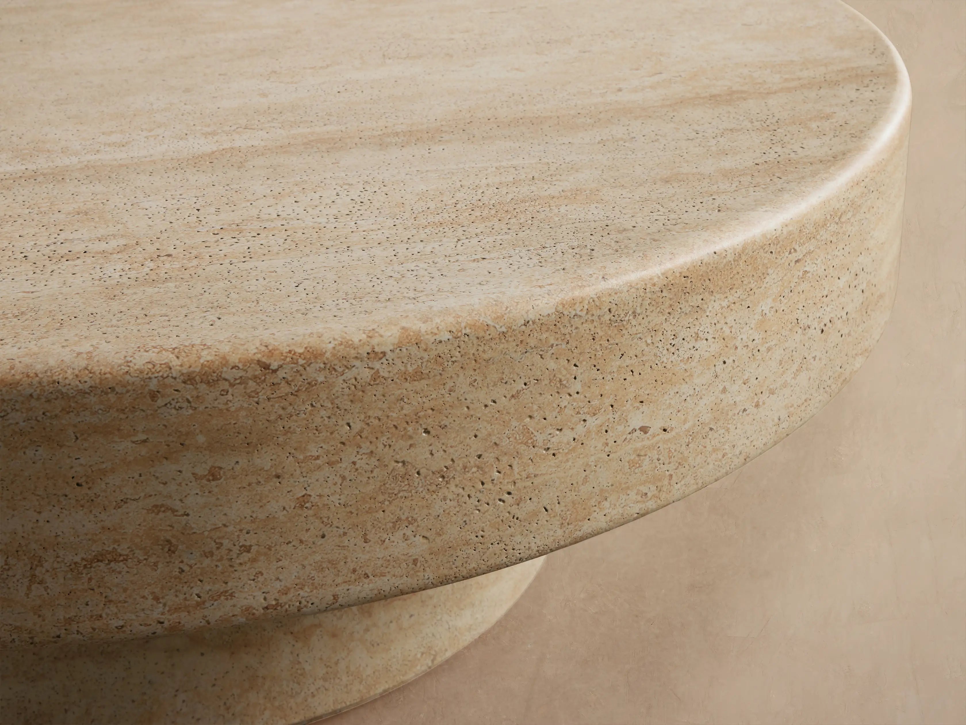 Azores Round Concrete Outdoor Coffee Table for Patio and Terrace Spaces