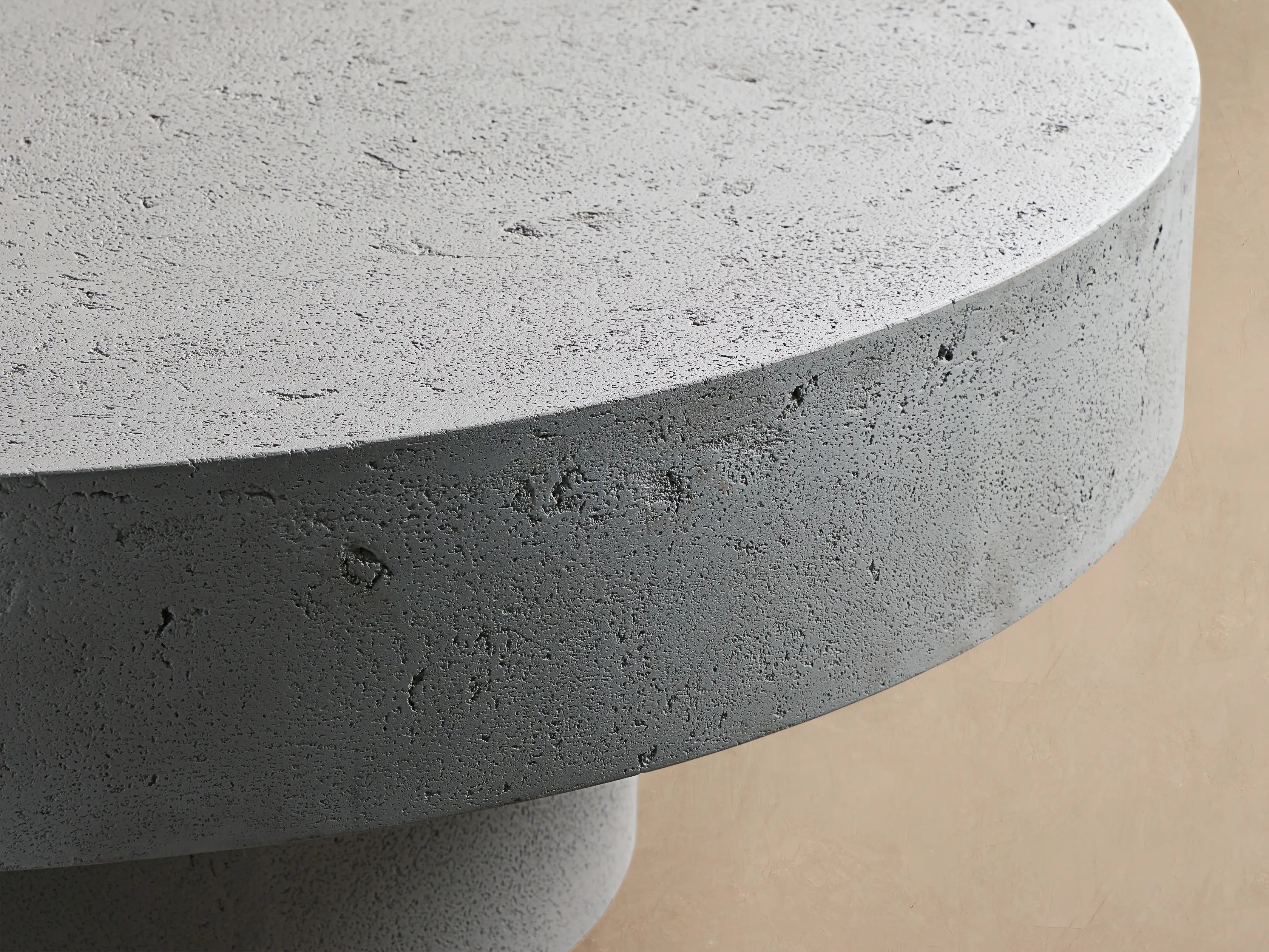 Azores Round Concrete Outdoor Coffee Table for Patio and Terrace Spaces