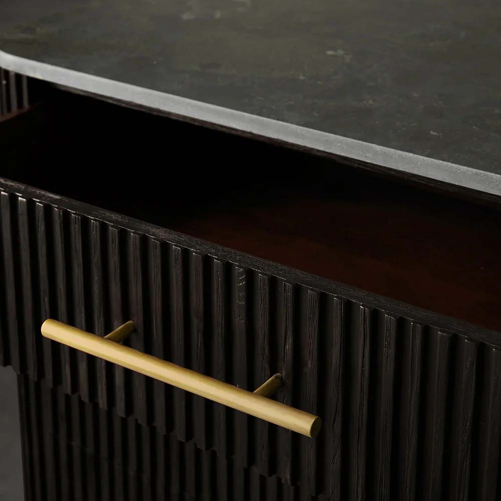 Finnley Wood Eight-Drawer Dresser with Marble or Bluestone Top Rural Chest Of 8 Drawers Cabinet