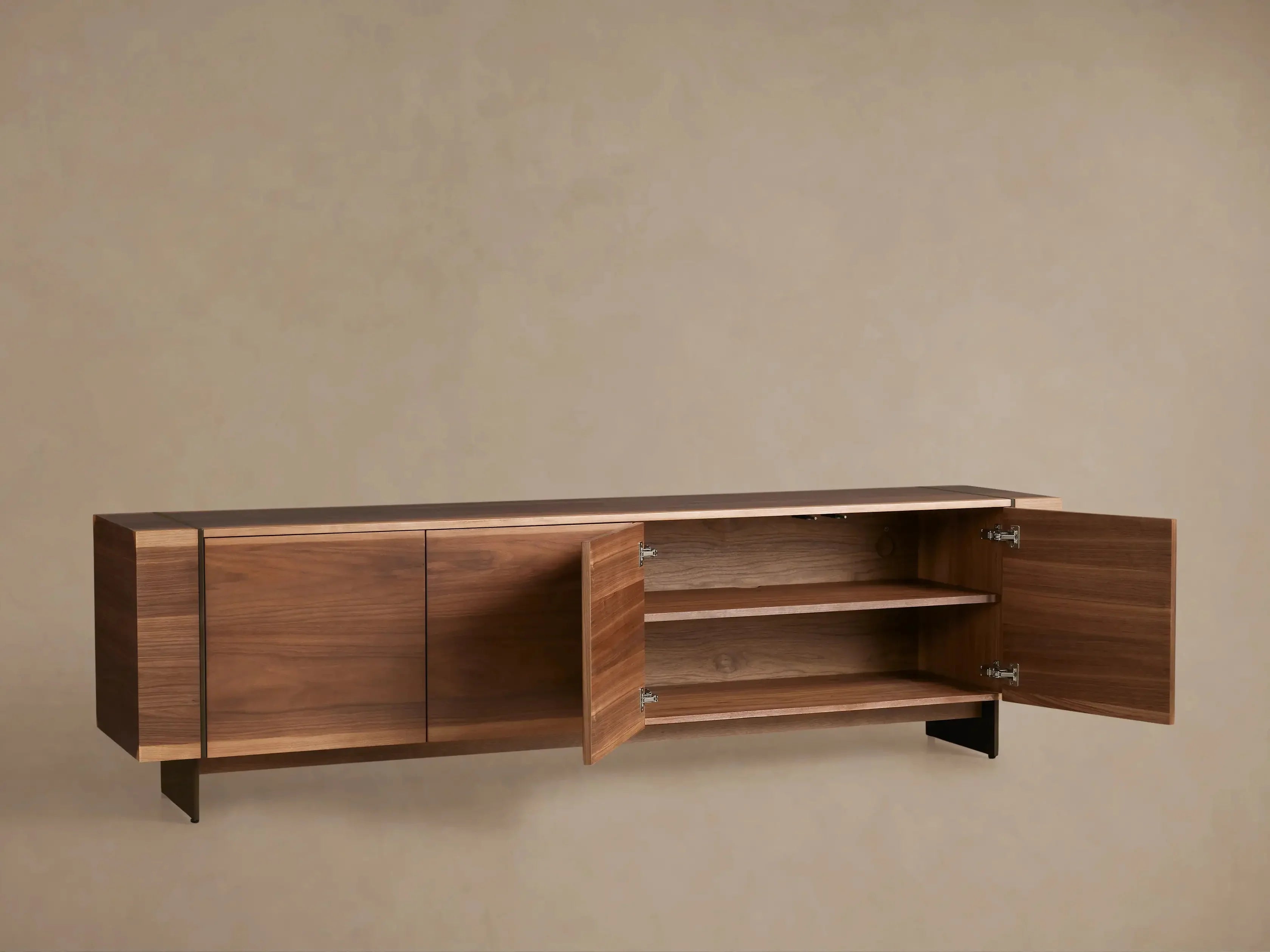 Mihaela Oak Media Console Wood Entertainment Centers Cabinet Retro TV Stands