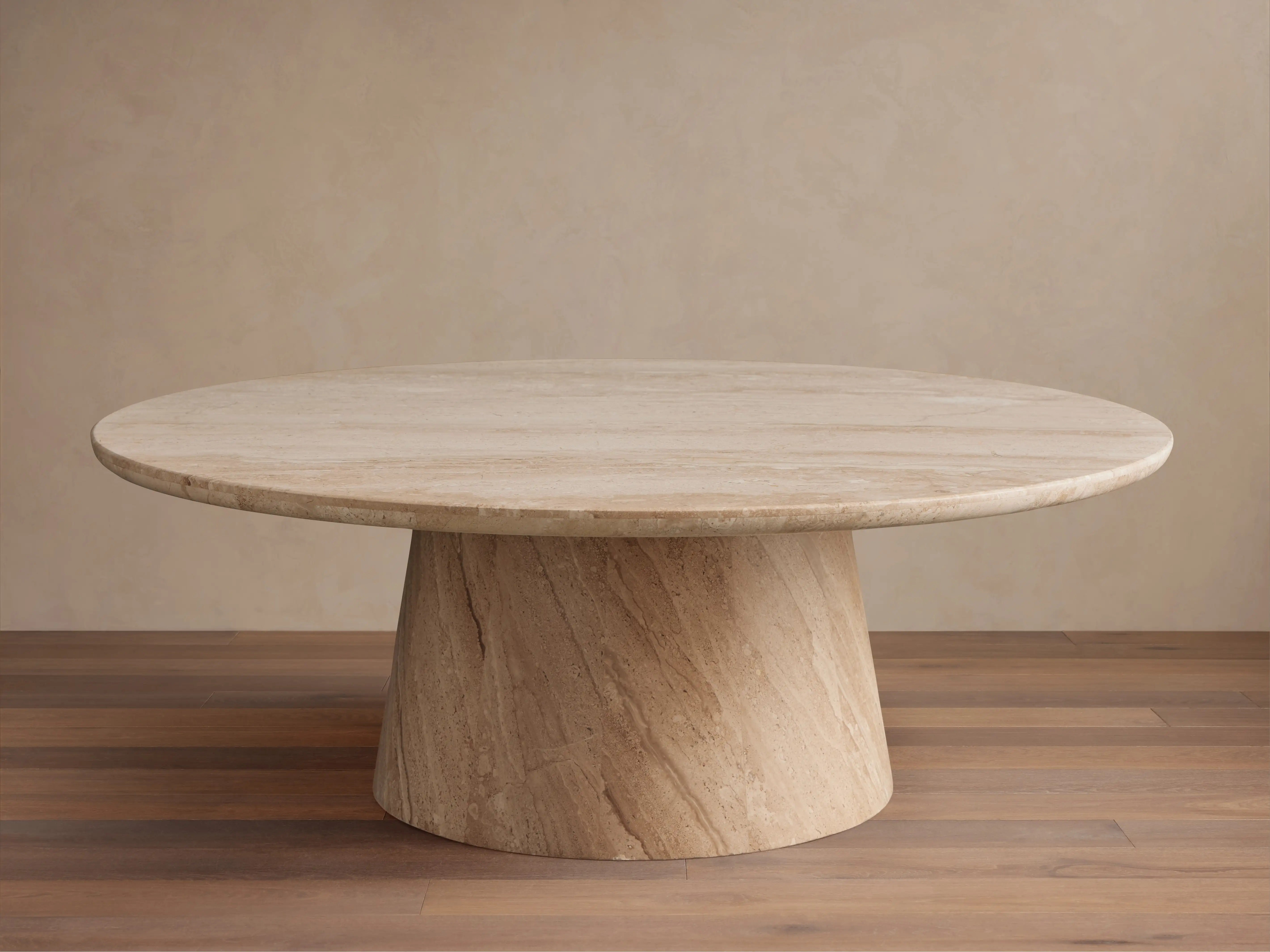Hemmings Stone Nesting Coffee Table in Italian Marble with Waterfall Design