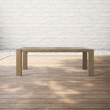Canyon Teak Outdoor Dining Table for Patio and Modern Outdoor Dining Spaces