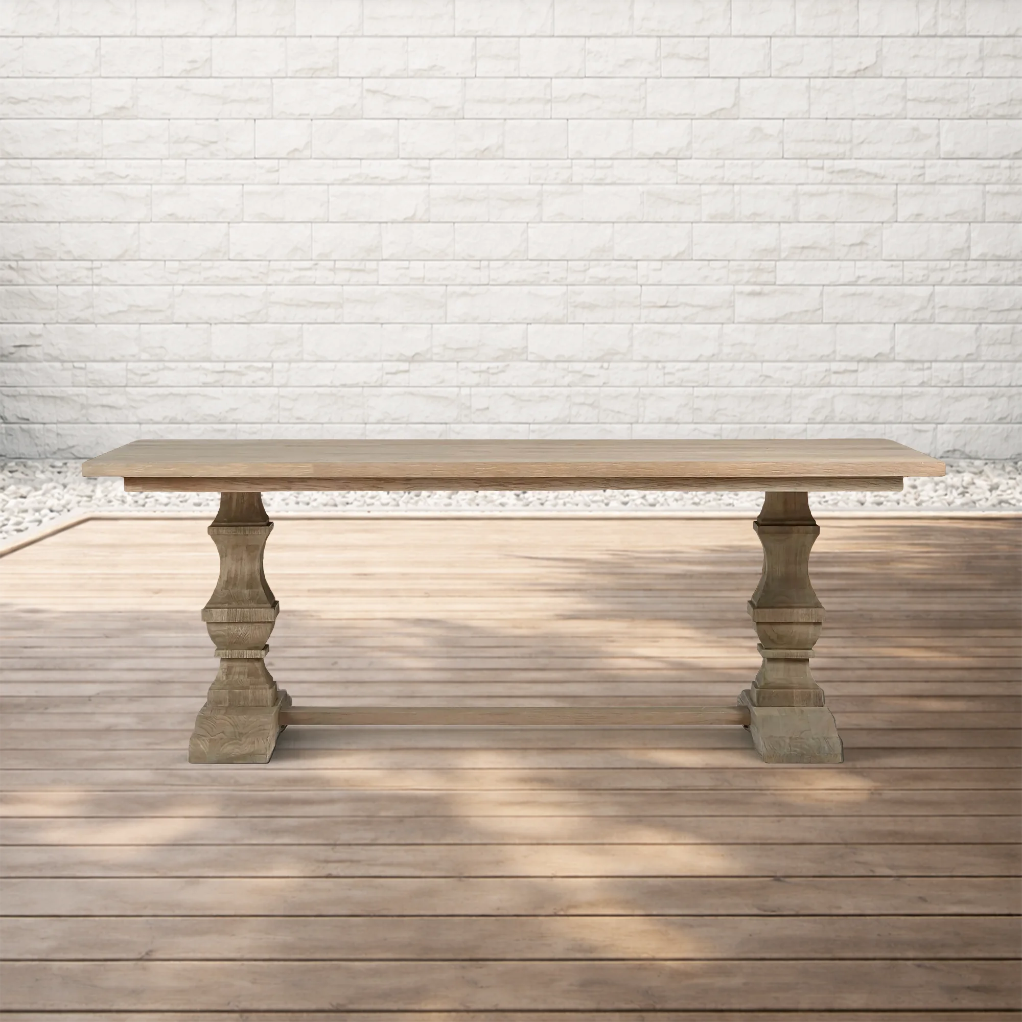 Hamptons Classic Rectangular Teak Outdoor Dining Table in Natural
