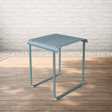 Striped Aluminum Outdoor Bar Set in Rosemary Green Finish