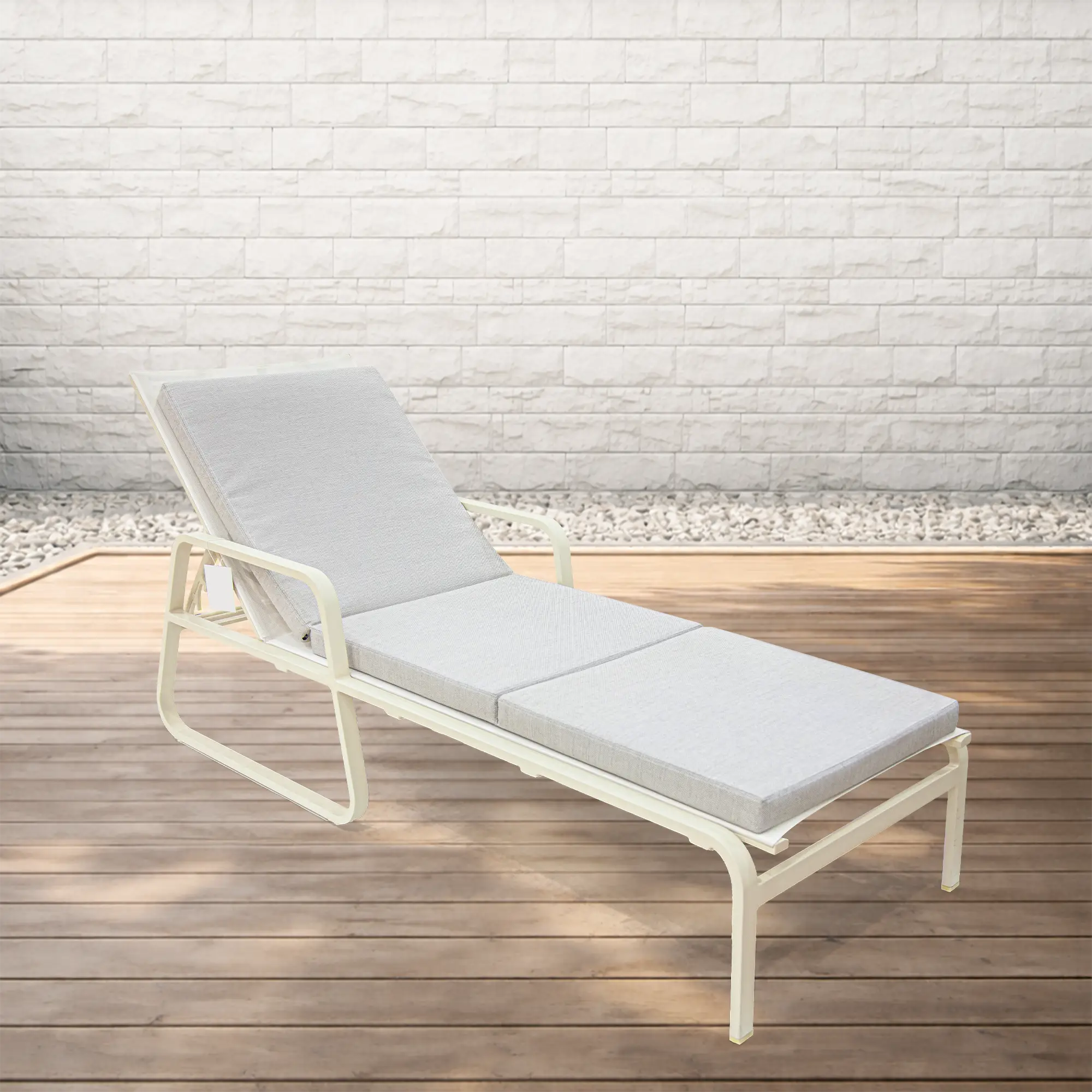 Adjustable Aluminum Outdoor Sun Lounger Set with Water Repellent Cushions