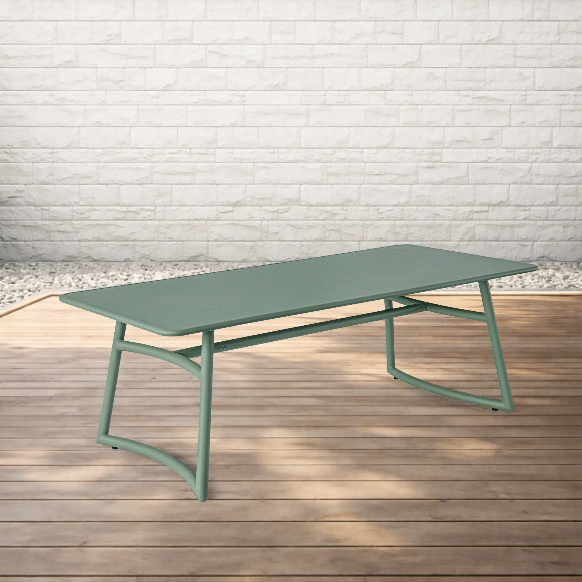 Victory Aluminum Outdoor Dining Set with Cactus Green Finish