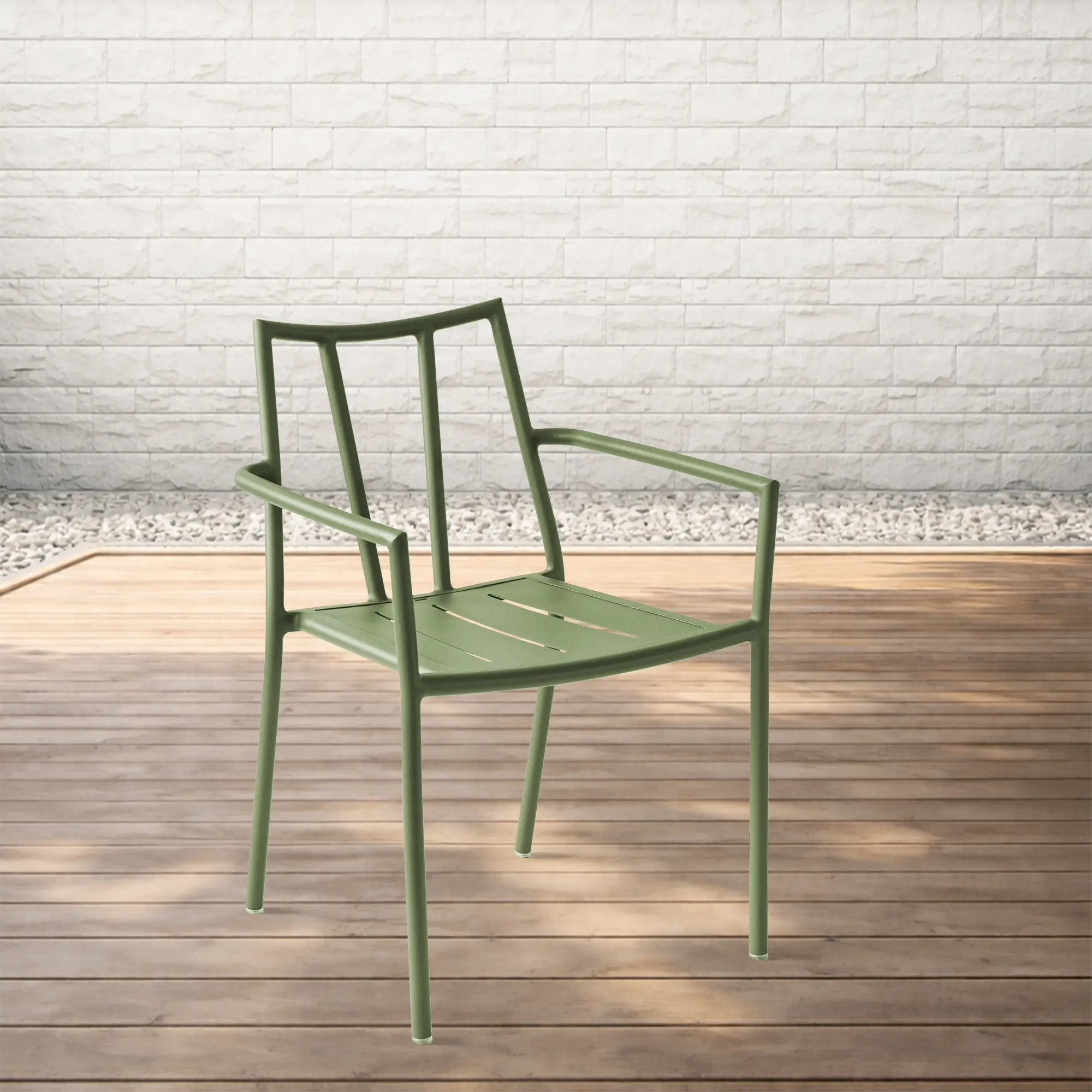 Victory Aluminum Outdoor Dining Set with Cactus Green Finish