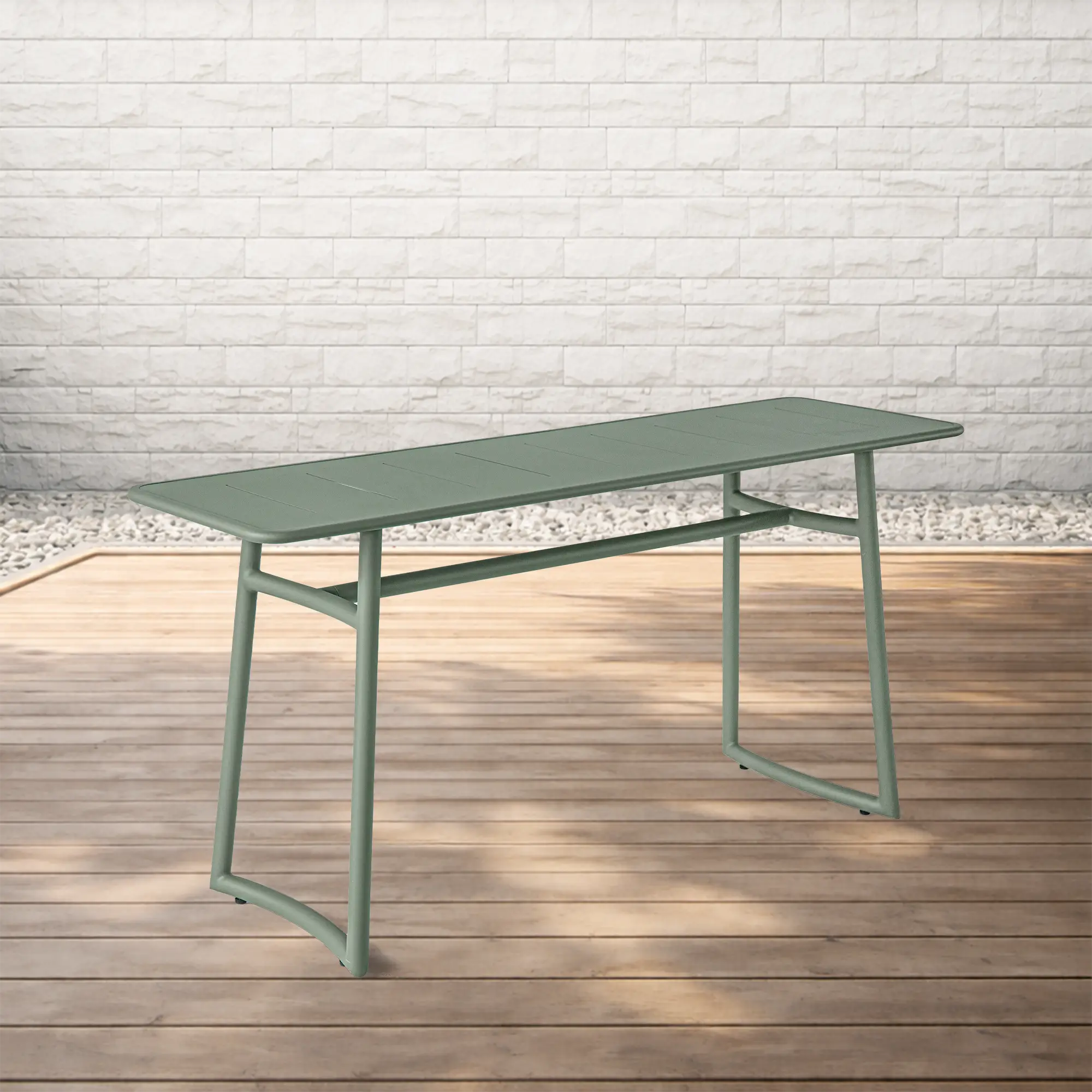 Victory Aluminum Outdoor Bar Set with Cactus Green Finish