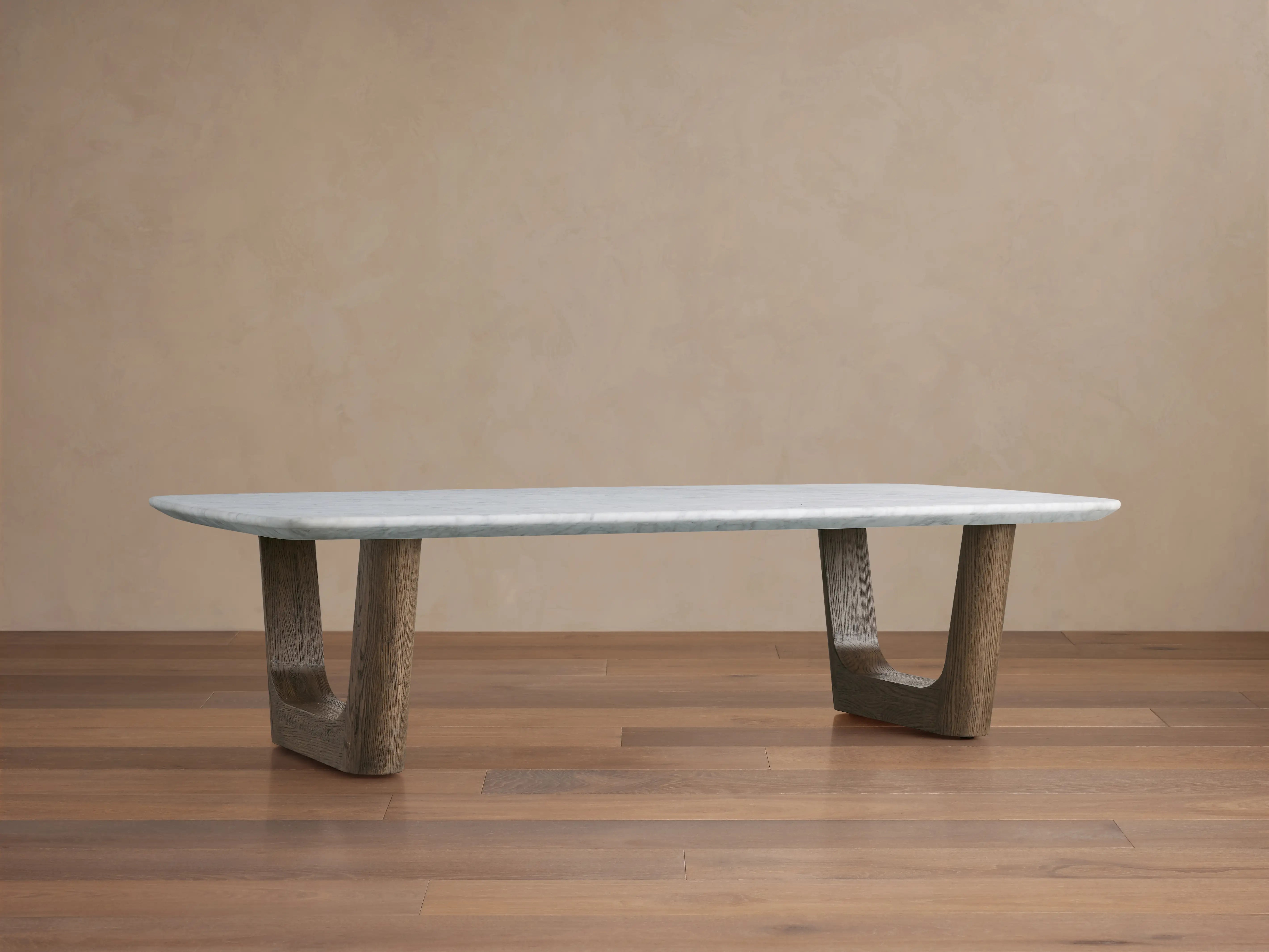 Saint Germain Stone Coffee Table with Rennes Base in Natural Stone