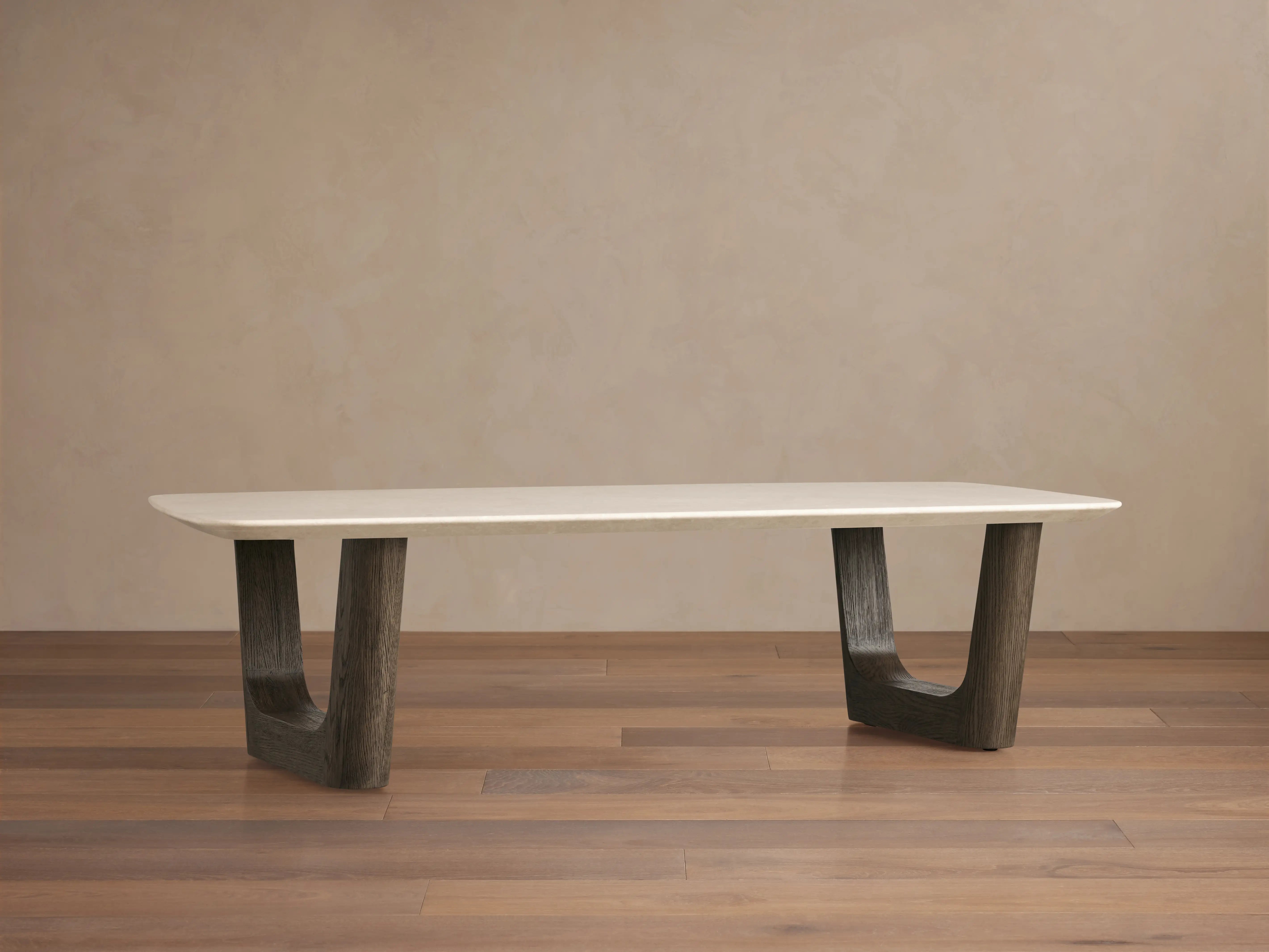 Saint Germain Stone Coffee Table with Rennes Base in Natural Stone