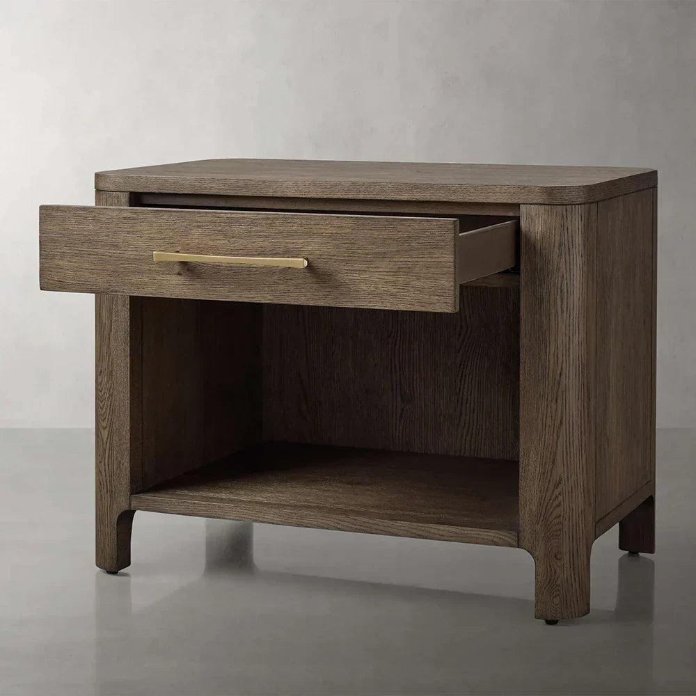 Calista Open Nightstand Night Side Table Wood Bedside Cabinet