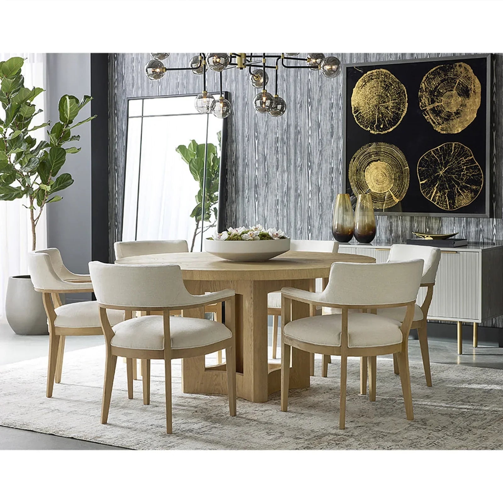 Doroda Modern Wood Frame Sideboard Spacious Cabinets With Gold Hardware