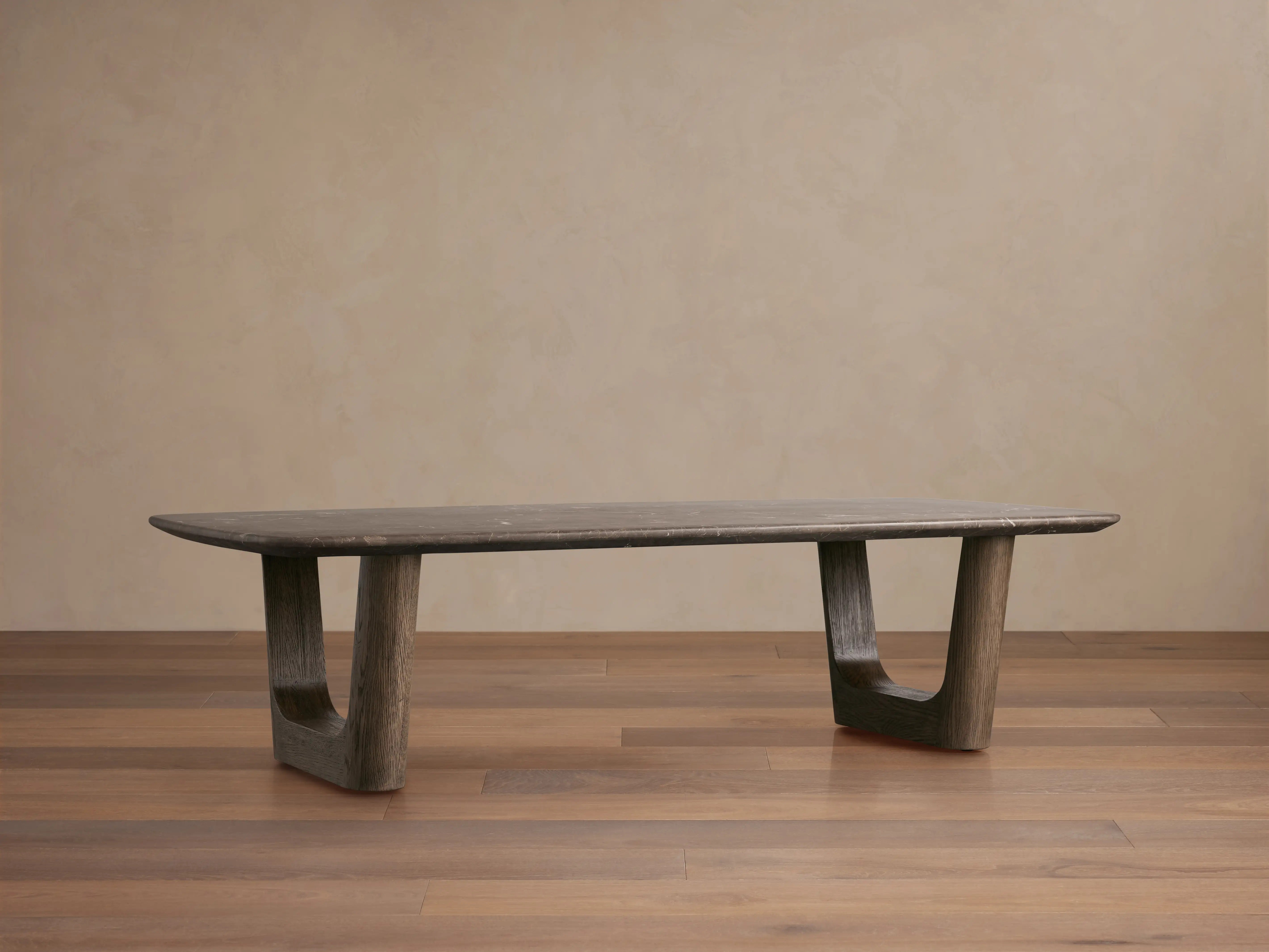 Saint Germain Stone Coffee Table with Rennes Base in Natural Stone