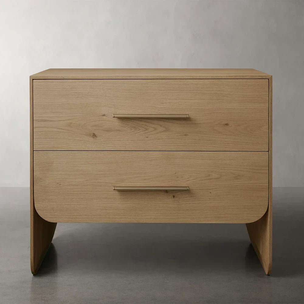 Felton Closed Nightstand Wood Bedside Table with Soft-Close Drawers