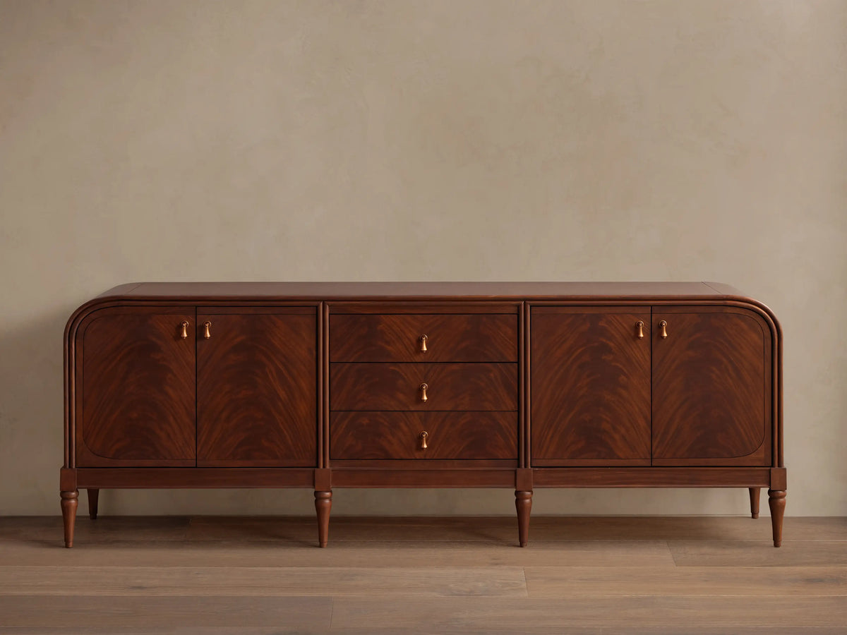 Frances Mahogany Wood Sideboard with Drawers Wide Buffet Storage Cabinet