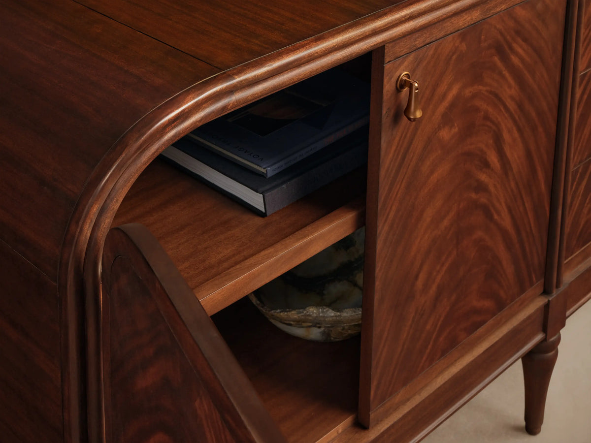 Frances Mahogany Wood Sideboard with Drawers Wide Buffet Storage Cabinet