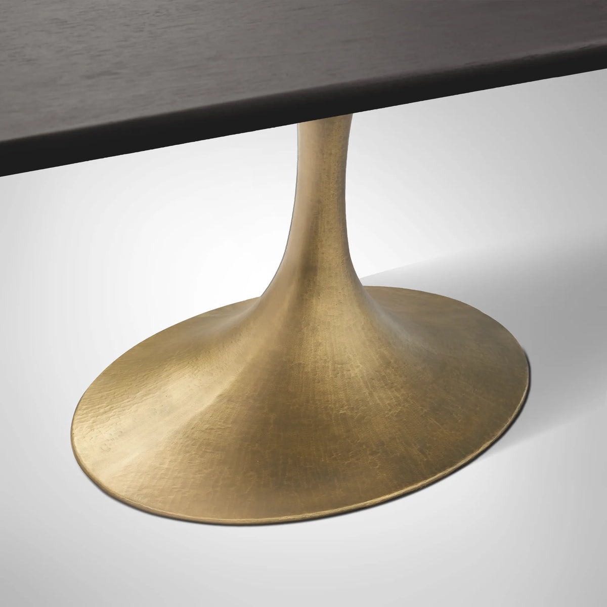 Aero Rectangular Oak Dining Table with Cast Steel Pedestal Base