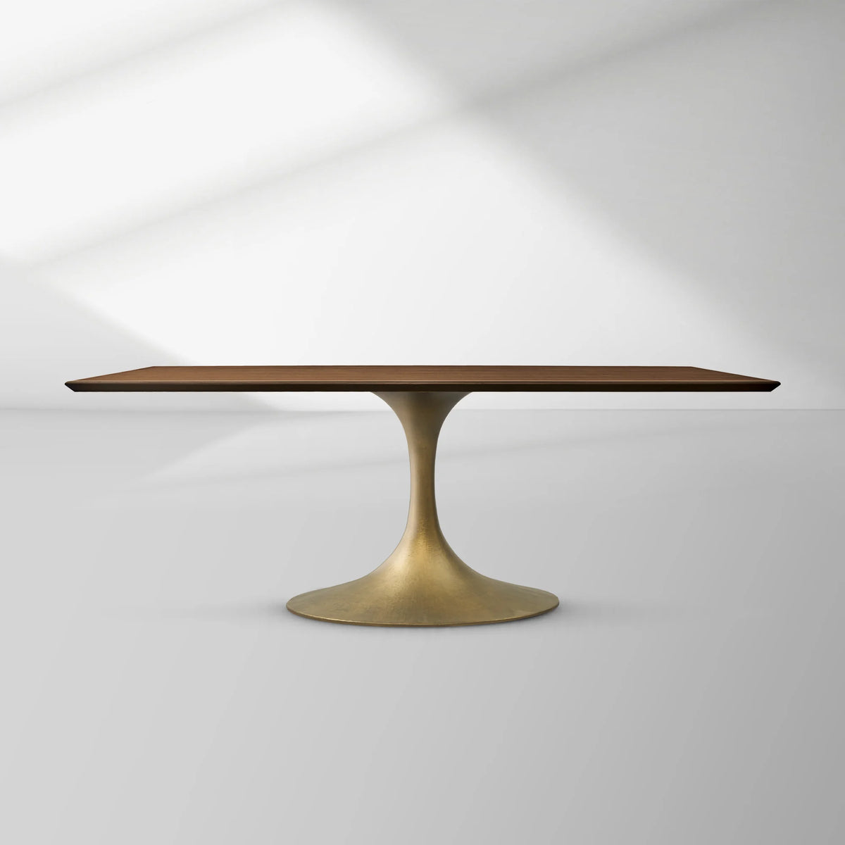 Aero Rectangular Oak Dining Table with Cast Steel Pedestal Base